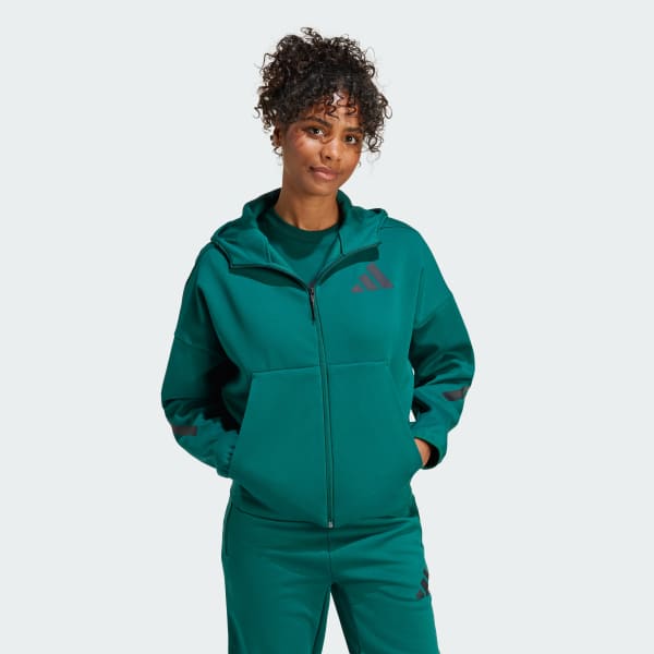 adidas Z.N.E. Full-Zip Hoodie - Green | Free Shipping with