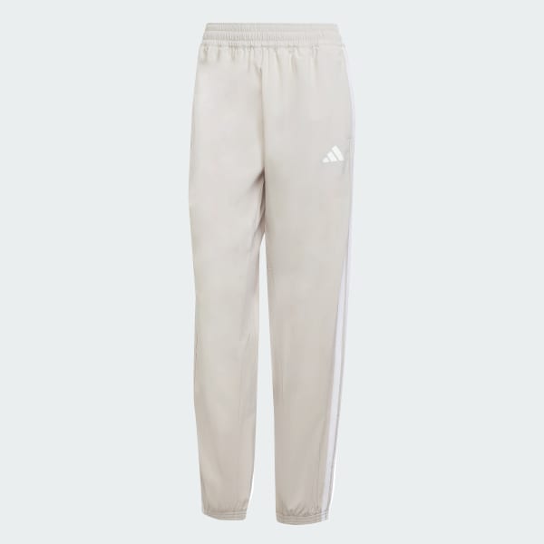 สีเบจ กางเกงขายาวผ้าทอ Train Essentials 3-Stripes