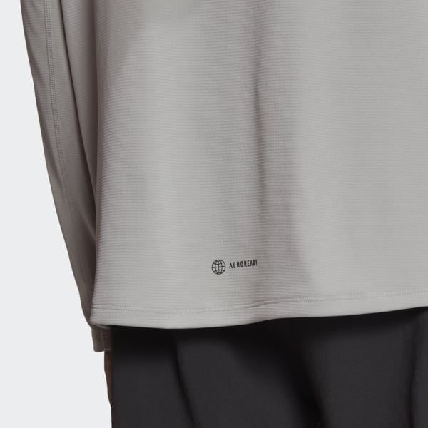 Grey Workout PU Print Long Sleeve Tee