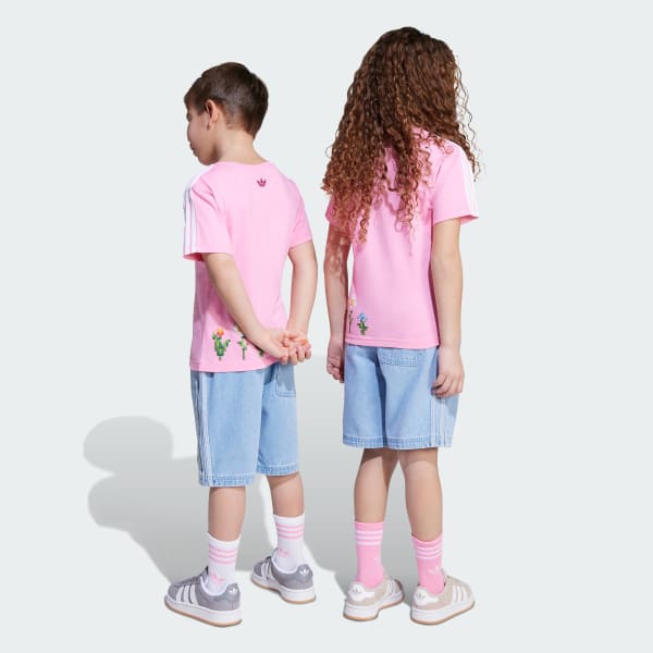 Pink adidas Originals x Minecraft Tee and Short Set