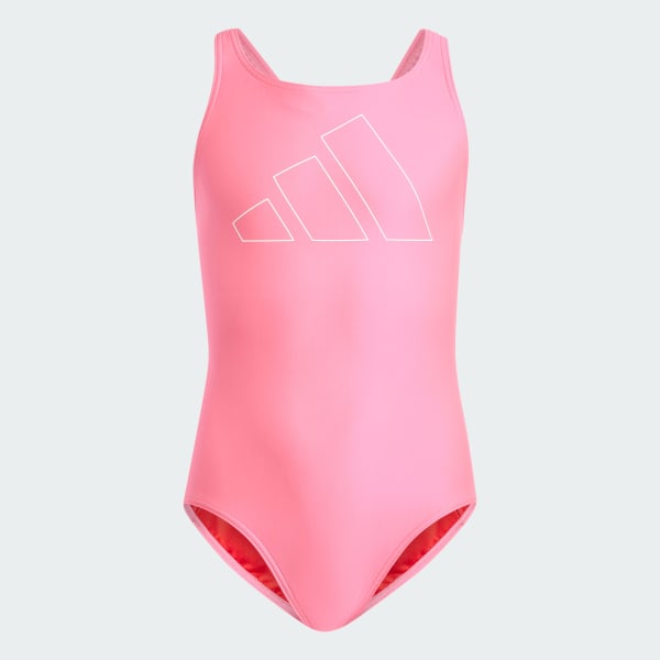 Pink Performance Big Bars Swimsuit Kids