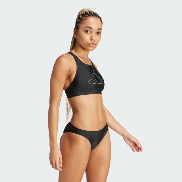 adidas Big Bars Bikini Top Black adidas UK