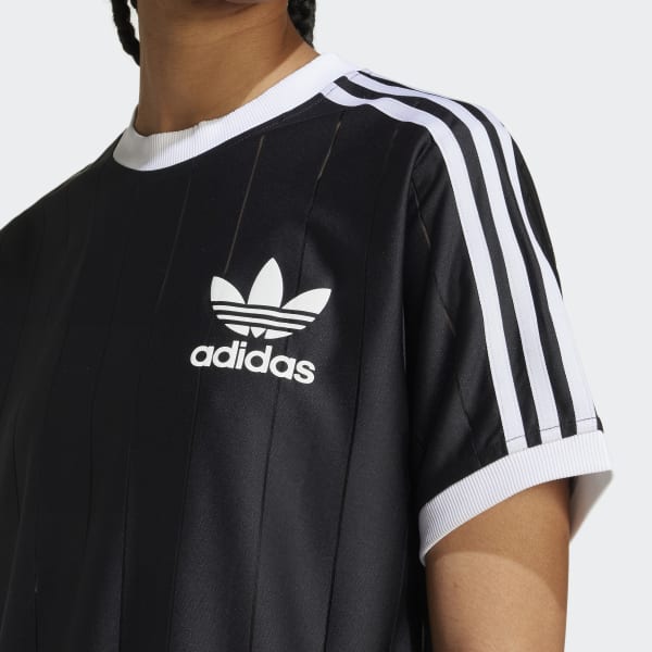 ★adidas★ 3S Pinstripe Tee Black IX5505 ADIDAS Adicolor 3-Stripes Pinstripe T-shirt IX5505 - Shiekh