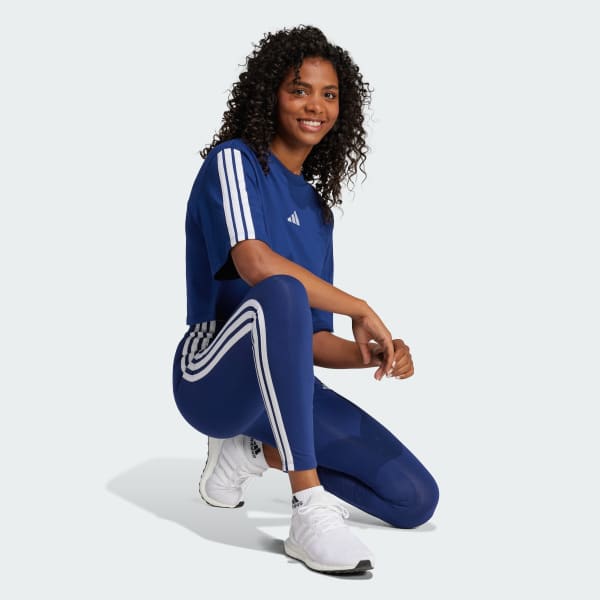 Blue Essentials 3-Stripes Cotton Leggings