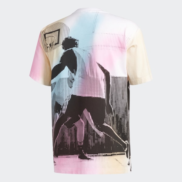Adidas Vintage Sport Basketball Tee Pink Adidas Us