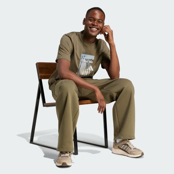 สีเขียว เสื้อยืดพิมพ์ลาย Lens Elevated