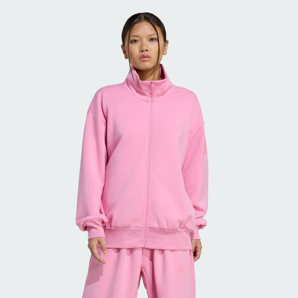 adidas Soft Lux Loose Full-Zip - White | Free Shipping with adiClub