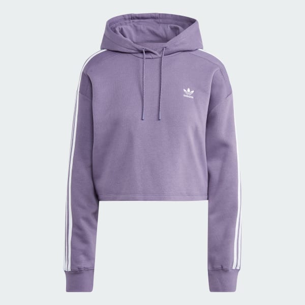 Adidas originals adicolor cropped hoodie in lilac online