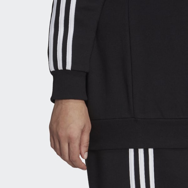 Training Fleece Essentials (Plus adidas Women\'s Size) US Black | - | 3-Stripes Sweatshirt adidas
