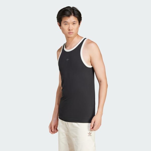 Black Premium Essentials Tight Ribbed Tank Top