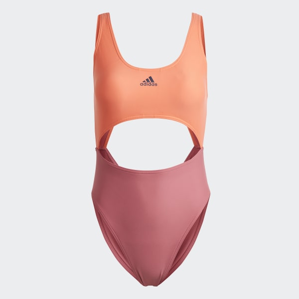 Orange Colorblock Swimsuit