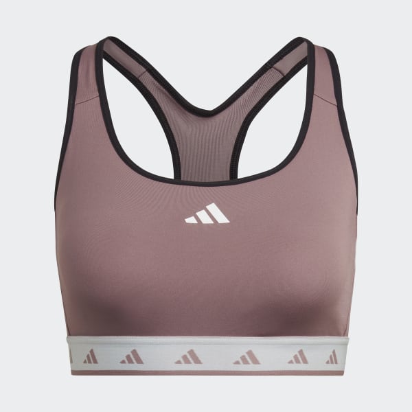 adidas Hyperglam Powerreact Medium-Support Techfit Bra - Purple ...