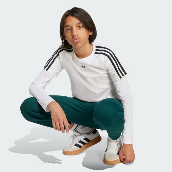 Blanco Camiseta en capas manga larga