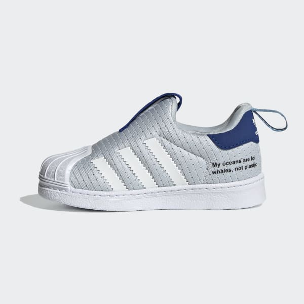 Kids’ adidas Originals Superstar Shoes White Blue Corduroy