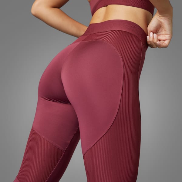Bordeaux Leggings Hyperglam Full-Length Ribbed