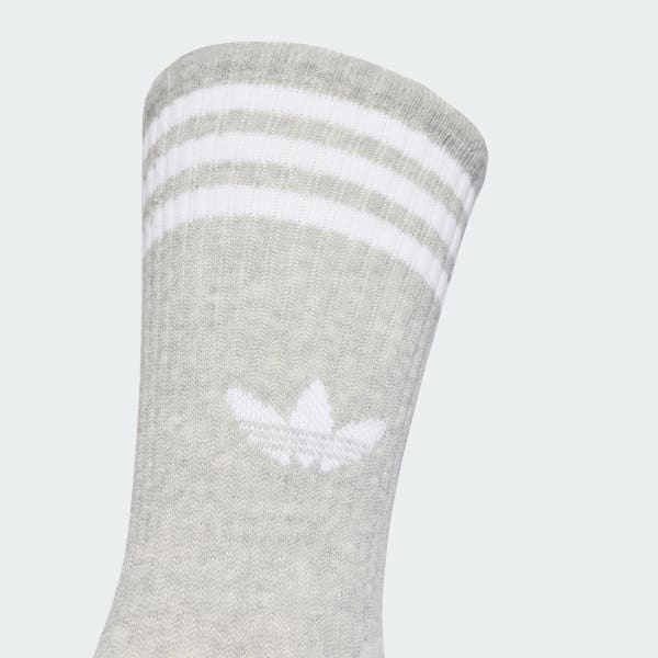 Blanc Chaussettes mi-mollet 3 bandes (3 paires)