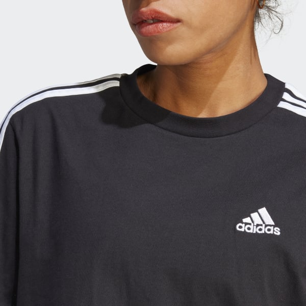 adidas Essentials 3-Stripes Single Jersey Boyfriend Tee Dress - Black |  Women\'s Lifestyle | adidas US | Sport-T-Shirts