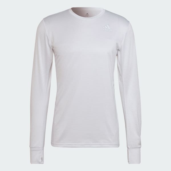 White Own the Run Long Sleeve Tee