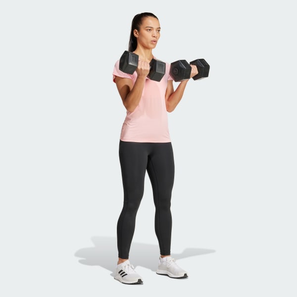 Pink AEROREADY Train Essentials Minimal Branding V-Neck Tee