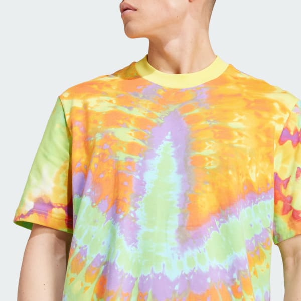Polera Tie-Dyed Manga Corta Amarillo adidas adidas Chile