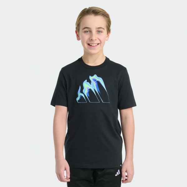 Black Short Sleeve Flame Logo Tee

