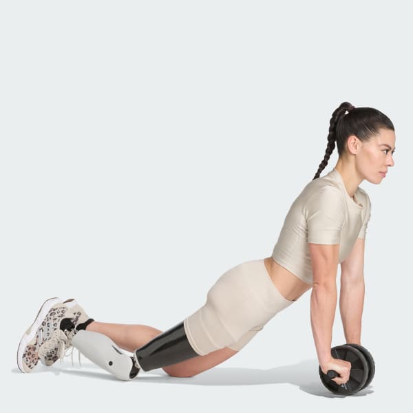 Bege T-shirt de Exercício Brilhante Essentials