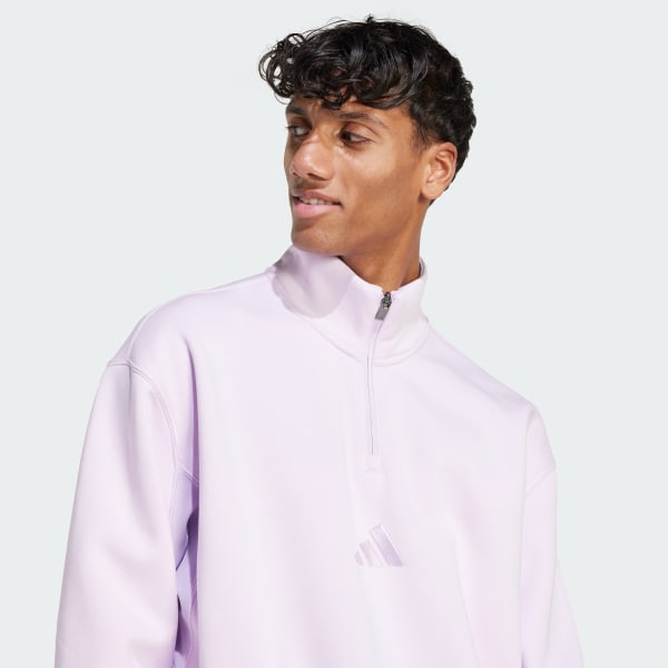 adidas ALL SZN Fleece 1/4-Zip Crew Sweatshirt - Purple