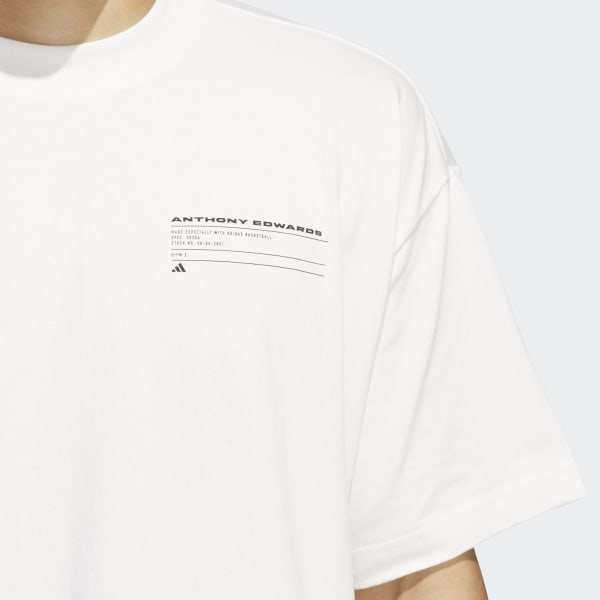 ★adidas★ Anthony Edwards Seasonal Graphic Tee JY3973 adidas Anthony Edwards Seasonal Graphic T-Shirt - White