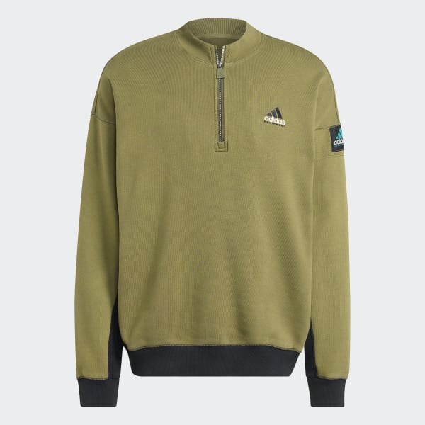 adidas Equipment Blocked Half-Zipper - Green | Free Shipping with