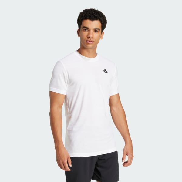 สีขาว เสื้อยืดเทนนิส Pro Climacool+ FreeLift