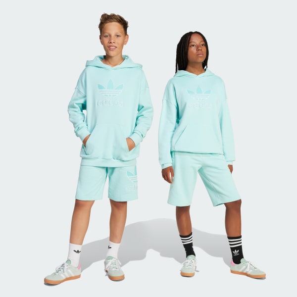 Turquoise Oversize Trefoil Shorts Big Logo Execution