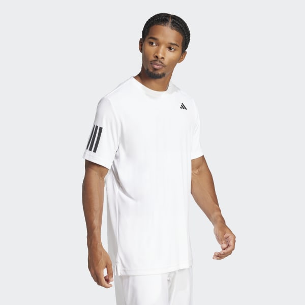 adidas Club Tennis Climacool 3-Stripes Tee - White | Free