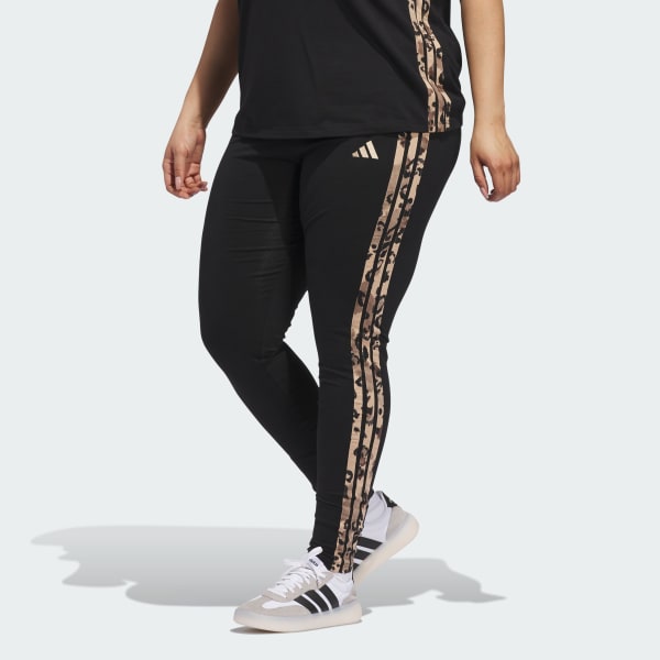 Sort Animal Print 3-Stripes High Rise Leggings (Plus Size)