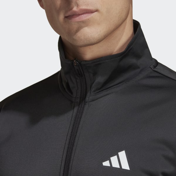 Svart 3-Stripes Knit Tennis Jacket