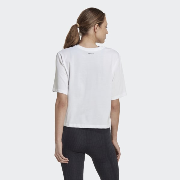 White AEROREADY Training Crop Graphic Tee TU274