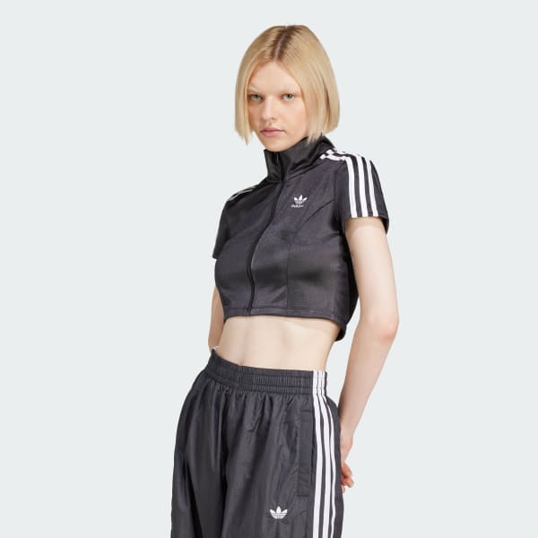 Black Adicolor Short Sleeve Track Top