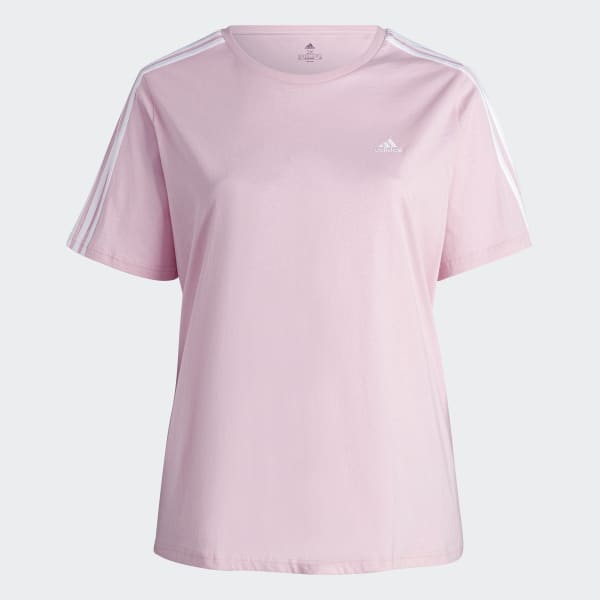 Rosa Essentials Slim 3-Streifen T-Shirt – Große Größen ZR994