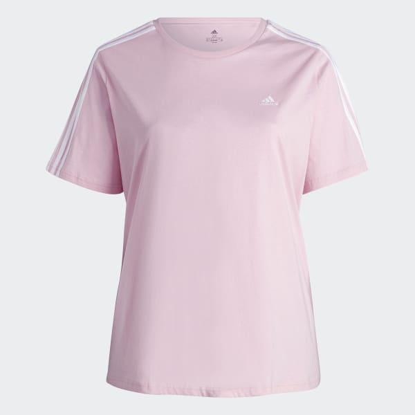 Pink Essentials Slim 3-Stripes Tee (Plus Size) ZR994