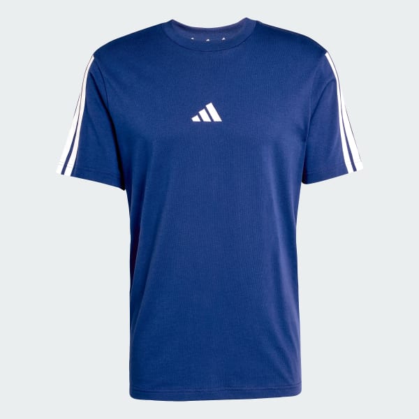 Μπλε Essentials 3-Stripes Single Jersey Tee