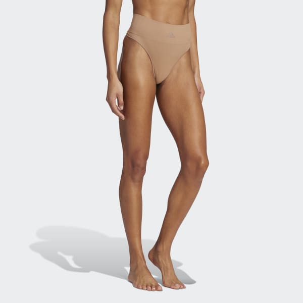 adidas Active Seamless Micro Stretch Thong Underwear - Brown