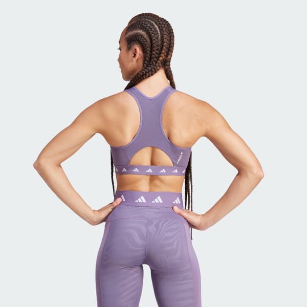 Violeta Sujetador Powerimpact Training Medium-Support Techfit High-Neck Zip