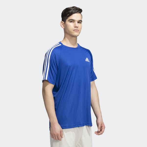 Blue CLASSIC 3 STRIPE SERENO T SHIRT 