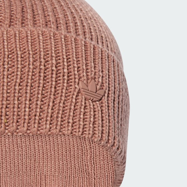Pink Everyday Icons Beanie With Tonal Metal Trefoil