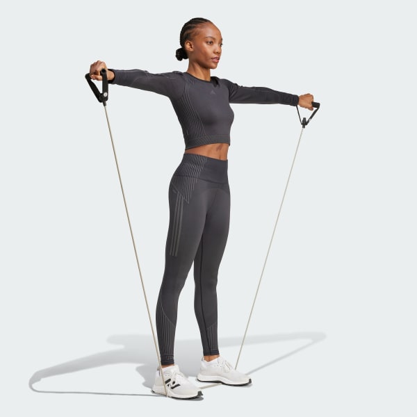 Negro Camiseta Manga Larga Tejida