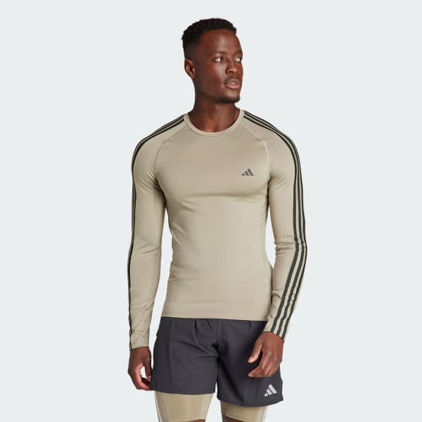 Techfit 3-Stripes Training Long Sleeve Tee