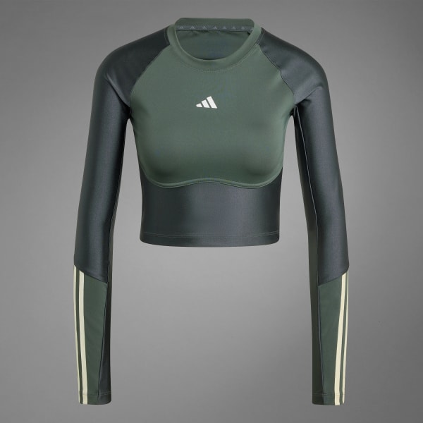 adidas Hyperglam Shine Training Crop-Shirt - Grau | adidas Deutschland