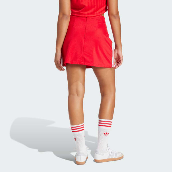 Rouge Mini-jupe 3 bandes Adicolor