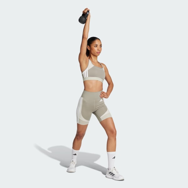 Bege Shorts Legging Bolso 7" Optime Essentials