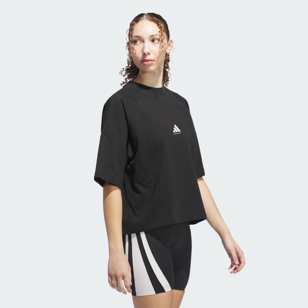 Wit adidas Basketball Boxy T-Shirt