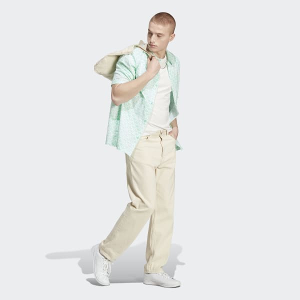 adidas Graphics Monogram Allover Print Shirt - Green, Men's Lifestyle